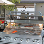 Castelle Flame Granite Outdoor BBQ Kitchen Island with 43-Inch 6-Burner Gas Grill, Rotisserie Kit, Cabinets, and Sink