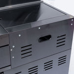 Castelle Flame Premium Black Stainless Steel 4-Burner Gas Grill With Rotisserie Kit