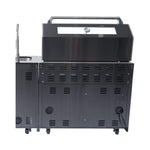 Castelle Flame Premium Black Stainless Steel 6-Burner Gas Grill Kitchen Island with Rotisserie Kit
