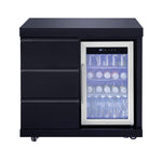 Castelle Flame Summit 6-Burner 85000 BTU BBQ Island with Sink and Fridge
