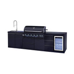 Castelle Flame Summit 6-Burner 85000 BTU BBQ Island with Sink and Fridge