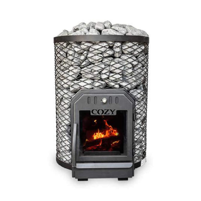 Cozy Heat O Floor Mount Wood-Burning Sauna Stove With Sauna Stones