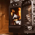 Cozy Heat O Thru-Wall Wood Burning Sauna Stove With Sauna Stones