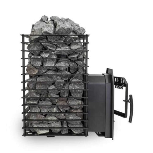 Cozy Heat Quattro Thru-Wall Square Style Sauna Stove With Sauna Stones