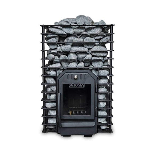 Cozy Heat Quattro Wood-Fired Sauna Stove With Sauna Stones