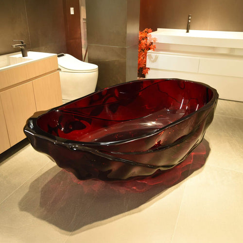 Alora Extra-Large 67-Inch Modern Freestanding Oval Resin Soaking Bathtub