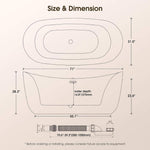 Nuvia Verano Freestanding Whirlpool Air Bubble LED Massage Bathtub