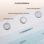Nuvia Verano Freestanding Whirlpool Air Bubble LED Massage Bathtub