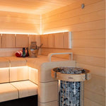Harvia Cilindro UL Certified Electric Sauna Heater with Xenio CX45 Digital Control Panel & Sauna Stones