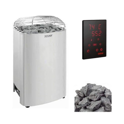 Harvia Club Deluxe Stainless Steel Electric Sauna Heater with Digital Control & Sauna Stones
