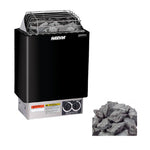 Harvia KIPB Wet Dry Electric Sauna Heater Stove with Built-In Controls & Sauna Stones