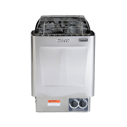Harvia KIPB Wet Dry Electric Sauna Heater Stove with Built-In Controls & Sauna Stones