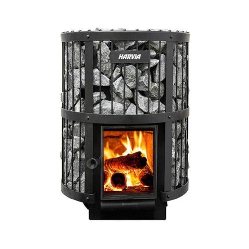 Harvia GreenFlame Legend 240 Wood Sauna Stove with Sauna Stones, 15.9KW