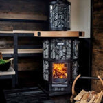 Harvia GreenFlame Legend 240 Wood Sauna Stove with Sauna Stones, 15.9KW