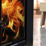 Harvia GreenFlame ES 22 Linear Black Wood Sauna Stove with Sauna Stones, 15.7KW
