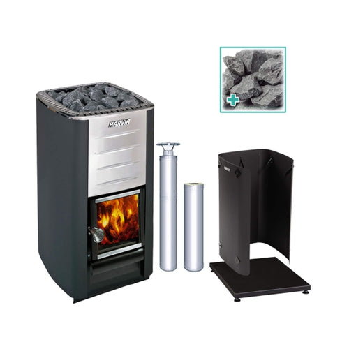 Harvia M3 16.5KW Premium Wood-Burning Sauna Stove Kit