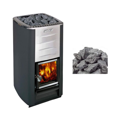 Harvia M3 16.5KW Premium Wood-Burning Sauna Heater Stove with Sauna Stones
