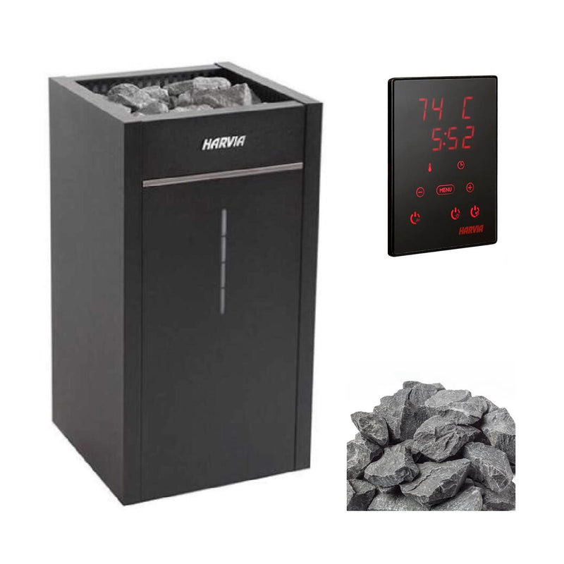 Harvia Virta Combi HL Electric Sauna Heater with Xenio Series Digital Control & Sauna Stones