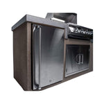 KoKoMo Grills 7FT Straight BBQ Island with Built-In BBQ and Refrigerator