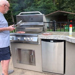 KoKoMo Grills Maui 7FT BBQ Island with 33-Inch Round Bar, LED Lights and Built-In BBQ