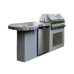 KoKoMo Grills Maui 7FT BBQ Island with 33-Inch Round Bar, LED Lights and Built-In BBQ