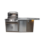 KoKoMo Grills St.John 7FT BBQ Island with LEDs, Built-In BBQ and Refrigerator