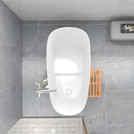 Alora Luxury 47-Inch Freestanding Japanese-Styled Deep Stone Soaking Bathtub Resin, White