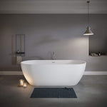 Nuvia 59-Inch Luxury Solid Surface Matte White Freestanding Soaking Tub