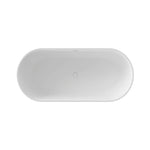 Nuvia 59-Inch Luxury Solid Surface Matte White Freestanding Soaking Tub