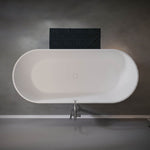 Nuvia 59-Inch Luxury Solid Surface Matte White Freestanding Soaking Tub