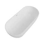 Nuvia 59-Inch Luxury Solid Surface Matte White Freestanding Soaking Tub