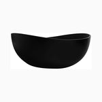 Nuvia 63-Inch Modern Freestanding Single-Piece Matte Black Finish Stone Resin Bathtub
