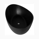 Nuvia 63-Inch Modern Freestanding Single-Piece Matte Black Finish Stone Resin Bathtub