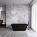 Nuvia 67-Inch Luxury Freestanding Solid Surface Soaking Bathtub