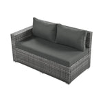 Alora Outdoor 6-Piece All-Weather PE Rattan Sofa Set with Adjustable Seat, Storage Box, Removable Covers, wnd Tempered Glass Table Top