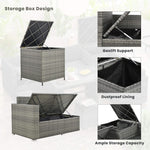 Alora Outdoor 6-Piece All-Weather PE Rattan Sofa Set with Adjustable Seat, Storage Box, Removable Covers, wnd Tempered Glass Table Top