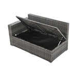 Alora Outdoor 6-Piece All-Weather PE Rattan Sofa Set with Adjustable Seat, Storage Box, Removable Covers, wnd Tempered Glass Table Top