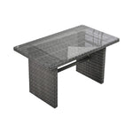 Alora Outdoor 6-Piece All-Weather PE Rattan Sofa Set with Adjustable Seat, Storage Box, Removable Covers, wnd Tempered Glass Table Top