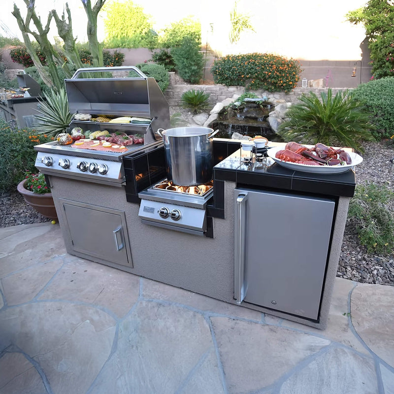 KoKoMo Grills Power Burner 4-Burner 32-Inch Built-In BBQ Grill Island Kitchen Package