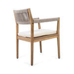 Alora Premium 5-Piece Outdoor Acacia Wood Patio Furniture Set With Braided Dining Chairs, Cushions, And Dining Table