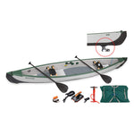 Sea Eagle 3-People TC16 High Pressure All Drop Stitch Inflatable Travel Canoe 16FT