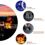 Sophia & William Outdoor Gas Fire Pit Table Set W/ Cushioned Swivel Dining Chairs 5PCS