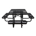 Large 46-Inch Stylish Square Steel Picnic Table W/ Thermoplastic Coating & Umbrella Hole