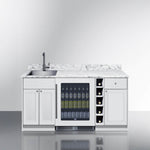 Summit Oasis Wet Bar Kitchenette With Countertop, Beverage Center, And Fully Assembled Cabinetry