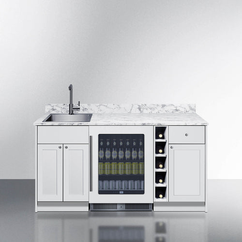 Summit Oasis Wet Bar Kitchenette With Countertop, Beverage Center, And Fully Assembled Cabinetry