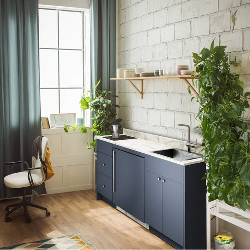 Summit Turnkey Caldera Kitchenette With A Cooktop, Refrigerator-Freezer, Sink, And Pre-Installed Cabinetry
